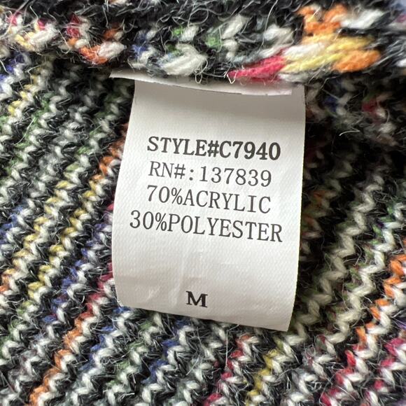 Dreamers Aztec Cardigan Sweater Women Med Gray Long Open Front Southwestern Boho - Picture 4 of 10